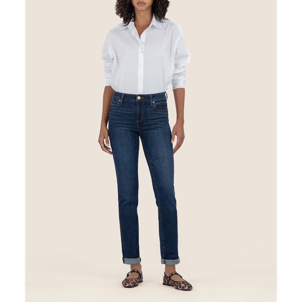 Kut from the Kloth Catherine Mid Rise Boyfriend Size 12/ Abelia Dark Wash